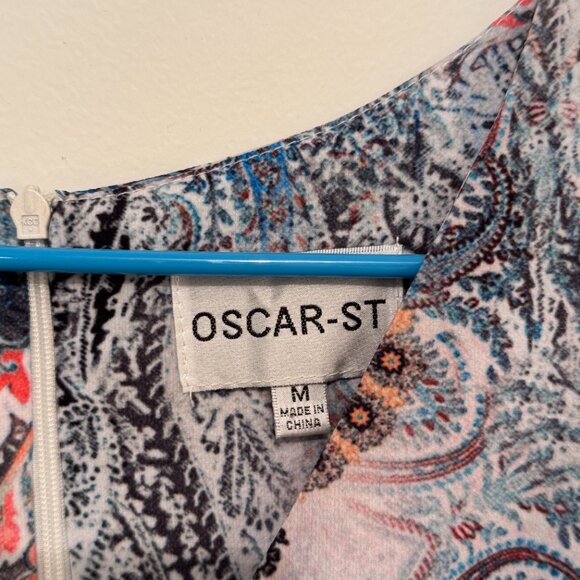 Paisley romper - blue orange and white. - Picture 9 of 9